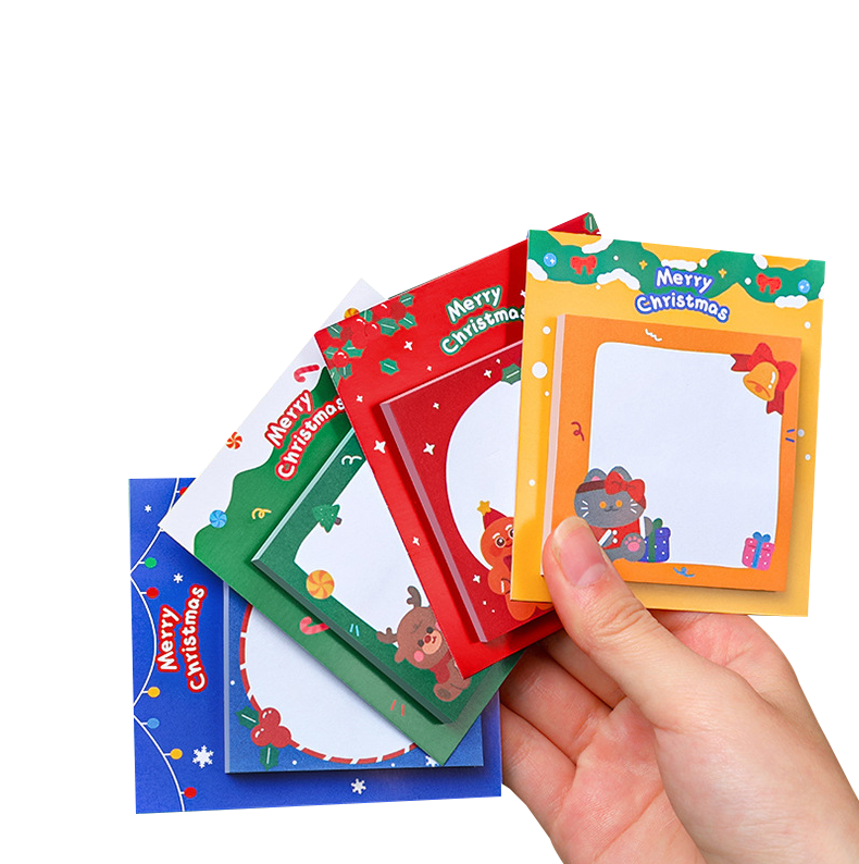 🎄กระดาษบันทึกข้อความ🎄⭐Happy christmas 8.5x8.5cm 30 แผ่น(🎲เลือกลาย)ชิ้นละ 5 บาท✔️พร้อมส่ง Ohwowshop กระดาษ ข้อความ การ์ตูน บันทึกข้อความ