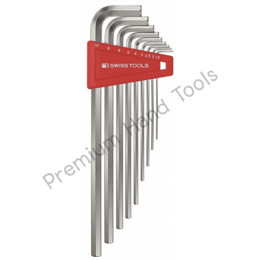 PB Swiss Tools PB 211H-10 ประแจหกเหลี่ยมชุด หัวตัด ยาว เบอร์ 1.5-10 มิล 9 ตัวชุด