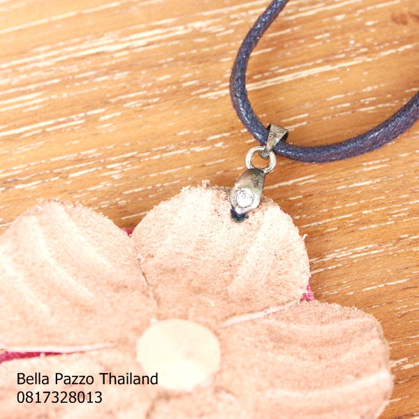 สร้อยดอกจานเกสรกุหลาบ เชียร์ทีมชาติไทย หนังแท้ทำมือ แฮนด์เมด