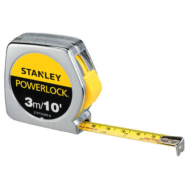 ตลับเมตร STANLEY 3 เมตร POWERLOCK รุ่น 33-231 (สีเงิน)