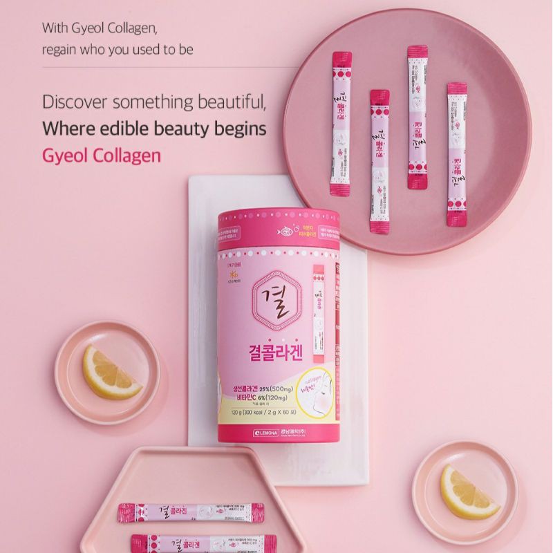 Lemona Gyeol Collagen 60 ซอง (รุ่นเดิม คอลลาเจน 500 mg. + Vitamin C 120 mg.)