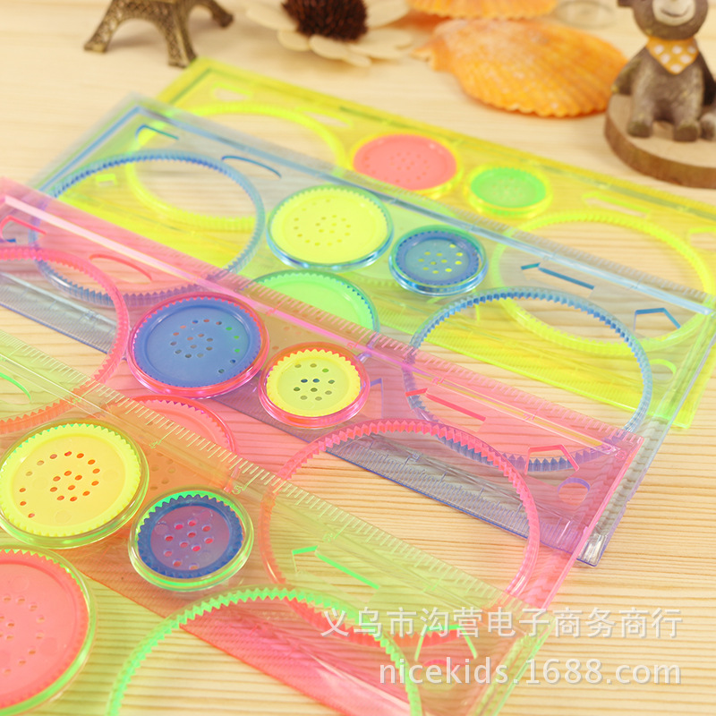 🌈ไม้บรรทัด🟠วาดรูปวงกลม📌[คละสี] ราคาชิ้นละ 6 บาท ✅พร้อมส่ง Ohwowshop ไม้บรรทัด วาดรูป เครื่องเขียน