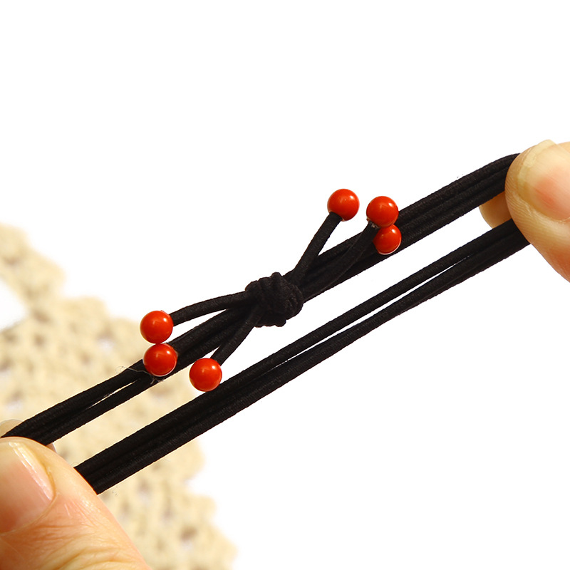 🔴ยางยืดรัดผม🔴สามสายลูกปัดแดง ชิ้นละ 1 บาท ✔️พร้อมส่ง Ohwowshop หนังยางรัดผมเกาหลี ยางรัดผมไสต์เกาหลี