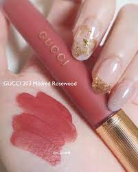 Gucci Lipstick Rouge A Levres Liquid Mat Lip Colour 6.5 ml. #203 Mildred Rosewood