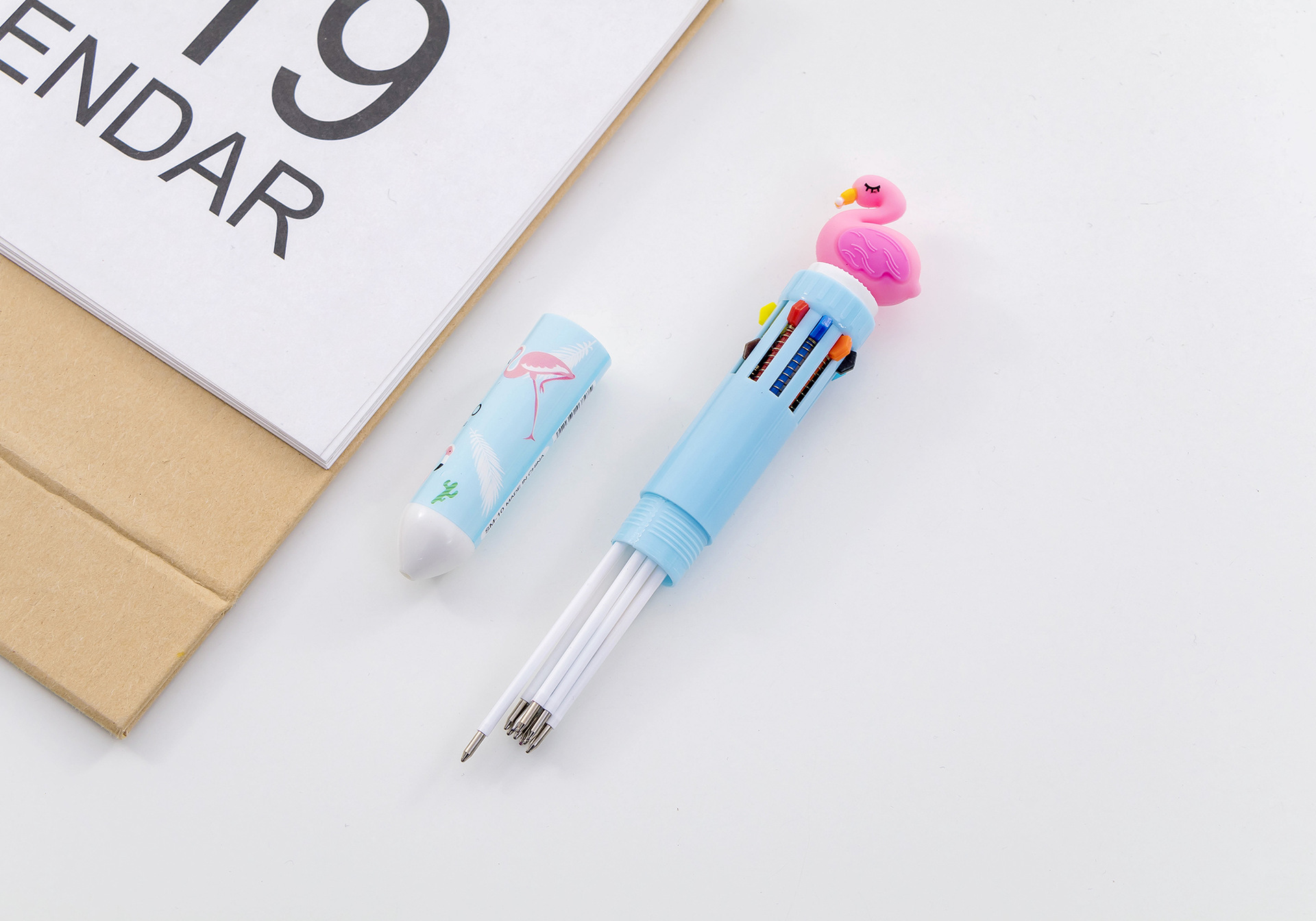 ปากกา 10สี นกฟลามิงโก ชิ้นละ 11 บาท ✔️พร้อมส่ง (🎲สุ่มลาย) Ohwowshop