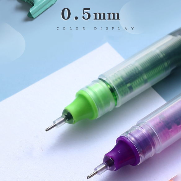 🌈ปากกาเจลด้ามใส🌈12สี Ohhappy ขนาด 0.5mm ไส้ปากกา 0.5📌สินค้าเลือกสี ราคา 3 บาท✔️พร้อมส่งในไทย ปากกาเจล หลากสี เครื่องเขียน