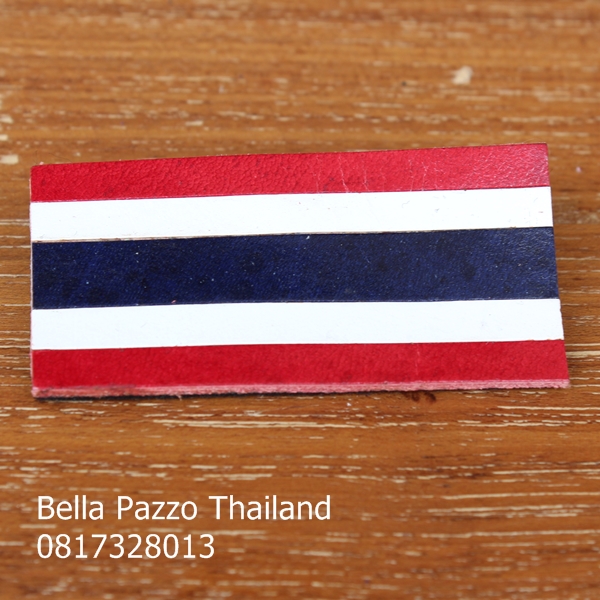 เข็มกลัดธงชาติขนาด 2.5X4.5 cm. เชียร์ทีมไทย หนังแท้ทำมือ แฮนด์เมด