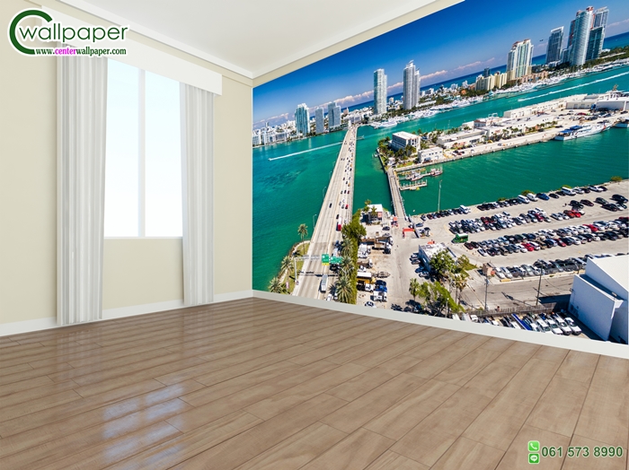 วอลเปเปอร์ภาพวิวสั่งพิมพ์ภาพสะพานเชื่อมหาดไมอามี่
