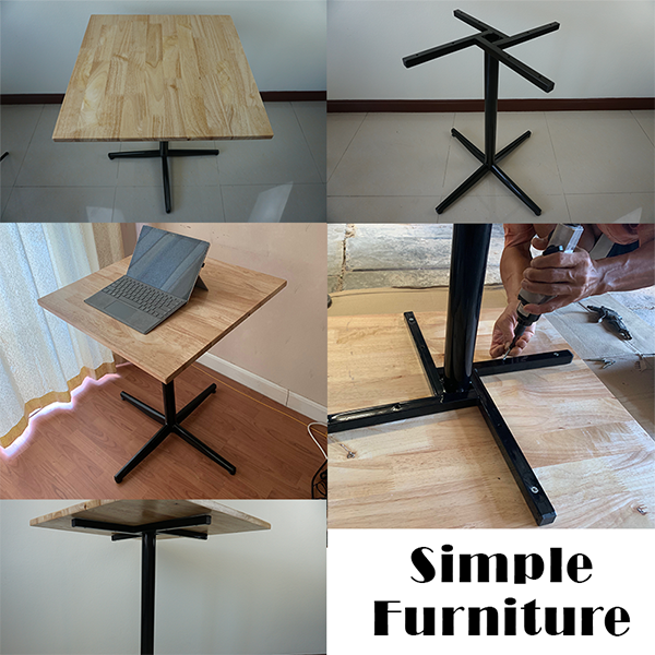 โต๊ะพับ โต๊ะสี่เหลี่ยม โต๊ะเหลี่ยม ไม้ยางพารา ขนาด กว้าง x ยาว : ุ60 x 60 เซนติเมตร สีไม้ธรรมชาติ