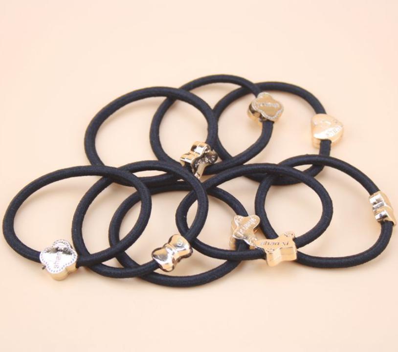 🌈⚫ยางยืดรัดผมรูปทรงการ์ตูนทองสายดำ ชิ้นละ 2 บาท✔️พร้อมส่ง Ohwowshop ยางยืด ยางมัดผม ยางยืดรัดผมเกาหลี ยางรัดผม