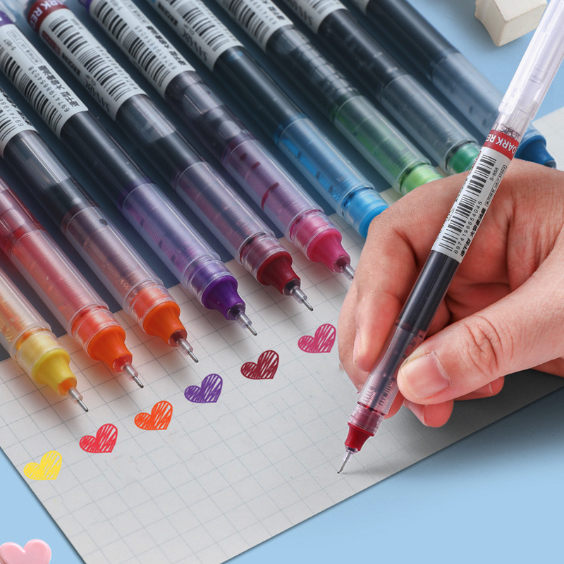 🌈ปากกาเจลด้ามใส🌈12สี Ohhappy ขนาด 0.5mm ไส้ปากกา 0.5📌สินค้าเลือกสี ราคา 3 บาท✔️พร้อมส่งในไทย ปากกาเจล หลากสี เครื่องเขียน