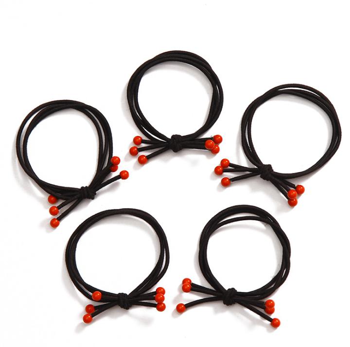 🌈ยางยืดรัดผมสายดำหัวลูกปัด ชิ้นละ 2 บาท ✔️พร้อมส่ง Ohwowshop หนังยางรัดผมเกาหลี ยางรัดผมไสต์เกาหลี