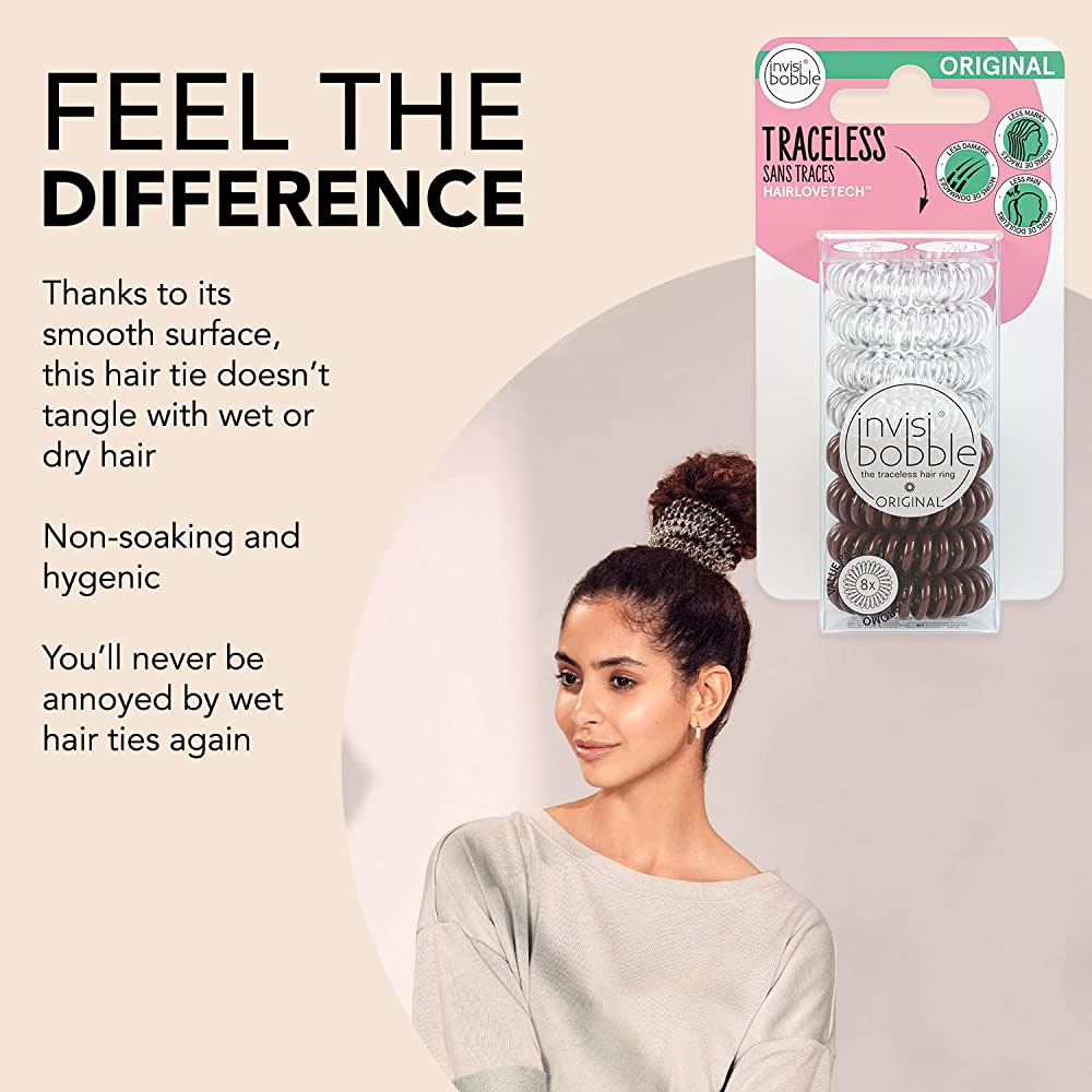 Invisibobble Original Traceless Spiral Hair Ties Pack of 8 count