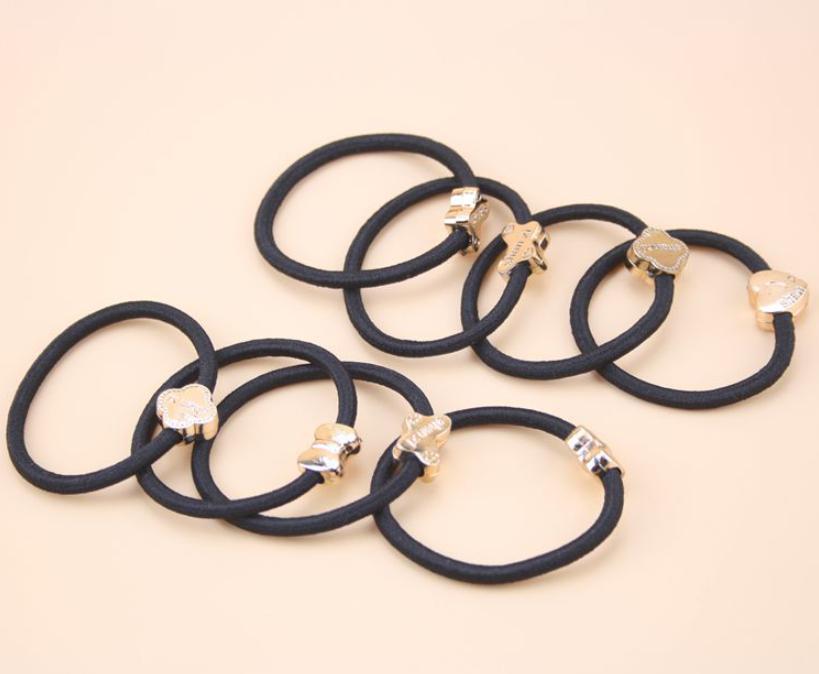 🌈⚫ยางยืดรัดผมรูปทรงการ์ตูนทองสายดำ ชิ้นละ 2 บาท✔️พร้อมส่ง Ohwowshop ยางยืด ยางมัดผม ยางยืดรัดผมเกาหลี ยางรัดผม