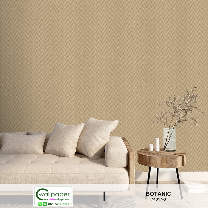 วอลเปเปอร์สีพื้น น้ำตาลลายผ้า No.74017-3