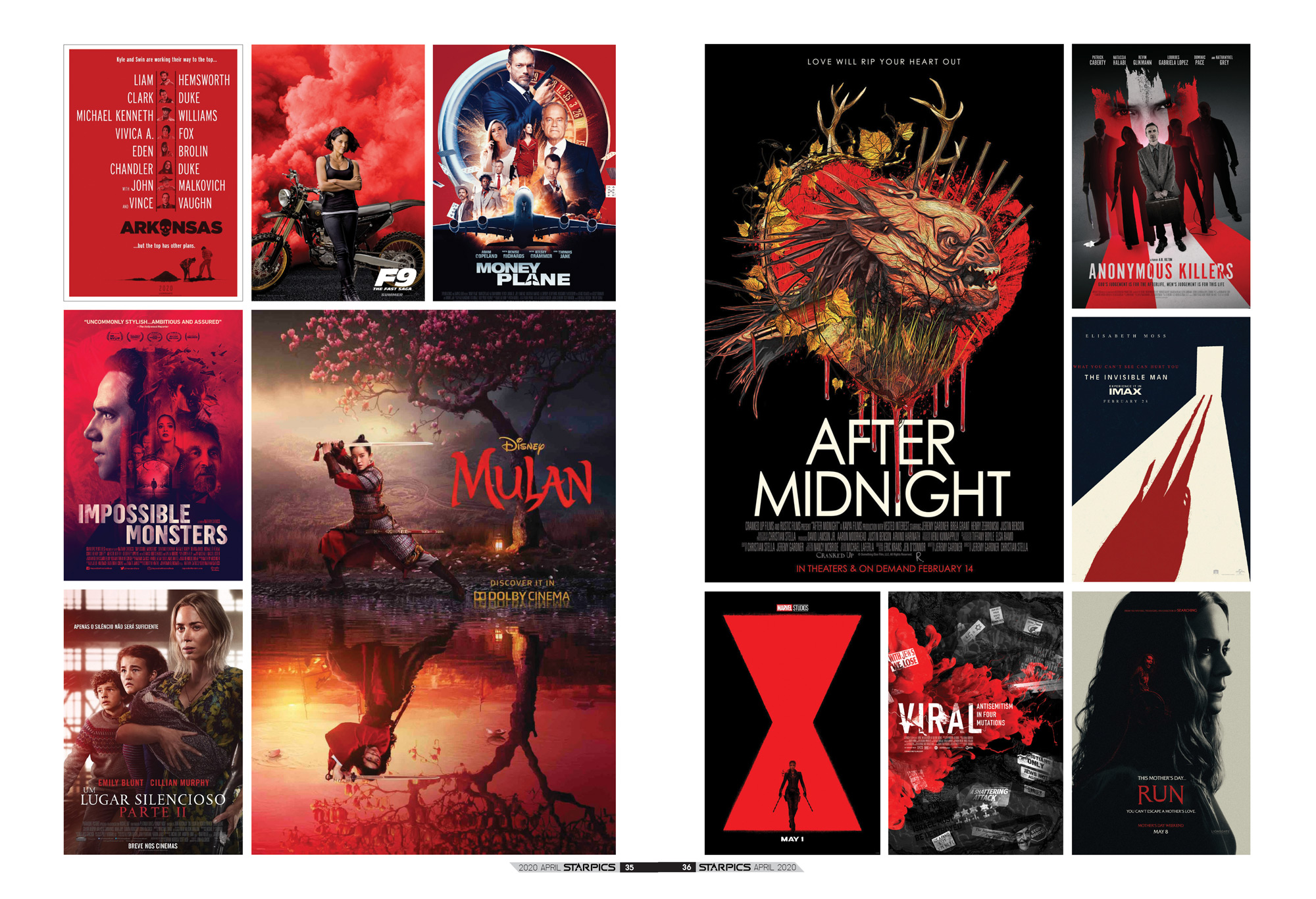 นิตยสาร STARPICS 910 เมษายน 2020 ปกหน้า Black Widow ปกหลัง The New Mutants