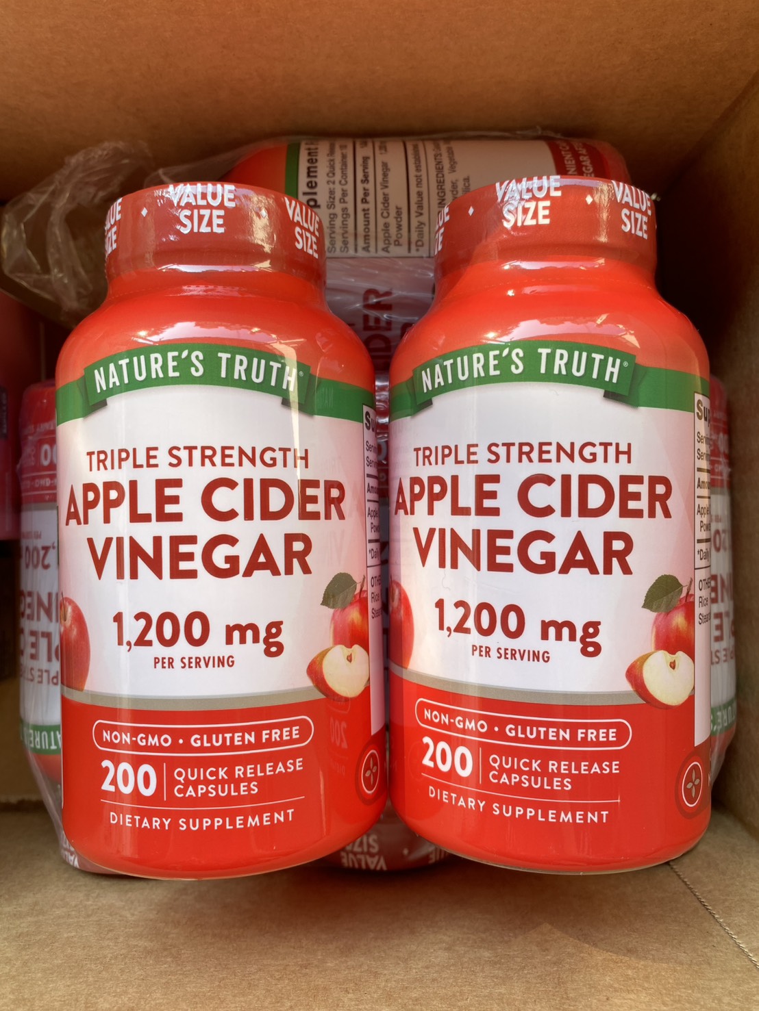 Nature's Truth Apple Cider Vinegar 1200 mg. 200 Capsules