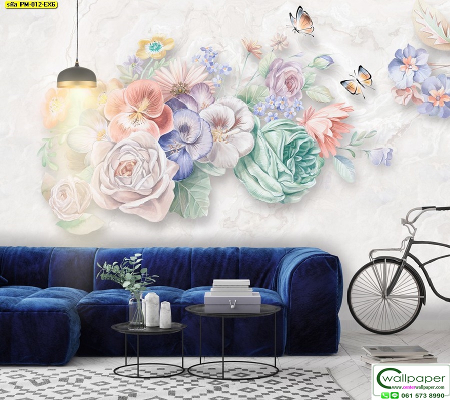วอลเปเปอร์สั่งพิมพ์ลายดอกไม้ PM-012