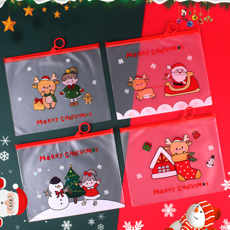 🎄กระเป๋าใส่เครื่องเขียนA5⭐Merry christmas SS2 17x22.4 ราคา 4-5 บาท📌เลือกลาย ✔️พร้อมส่ง Ohwowshop ซองใส่เครื่องเขียน ซอง เครื่องเขียน