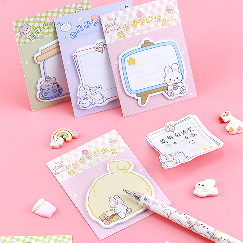 🌈กระดาษบันทึกข้อความ🌈Sticky Note สัตว์รูปทรงป้ายข้อความ 8x10cm 20แผ่น📌เลือกลาย ราคา 3 บาท✔️พร้อมส่ง Ohwowshop เครื่องเขียน โพสอิท สวยงาม ข้อความ