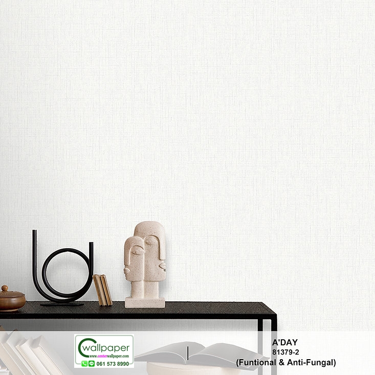 วอลเปเปอร์ สีขาวอมเทา No.81379-2