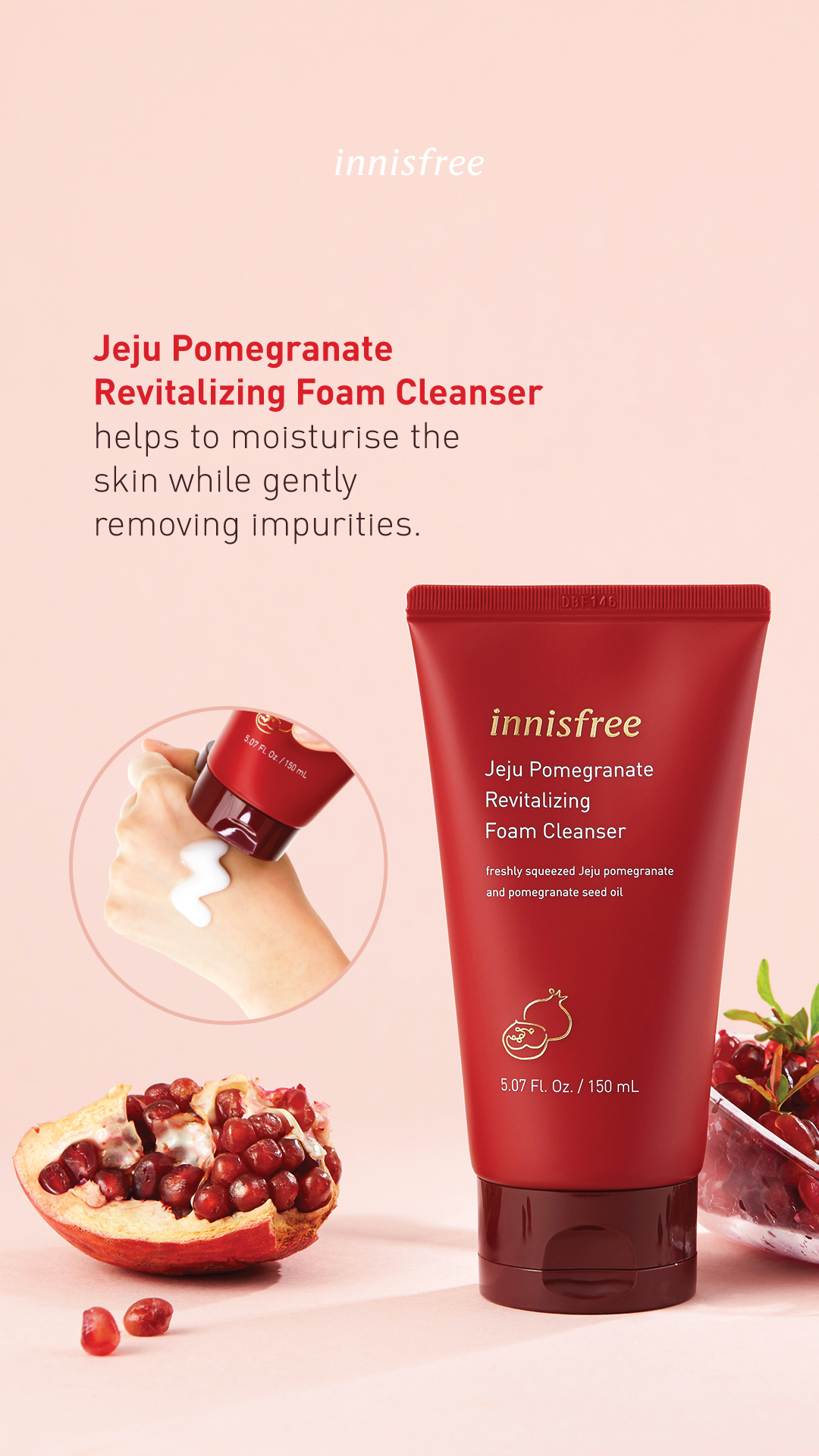 Innisfree Jeju Pomegranate Revitalizing Foam Cleanser 80 ml.