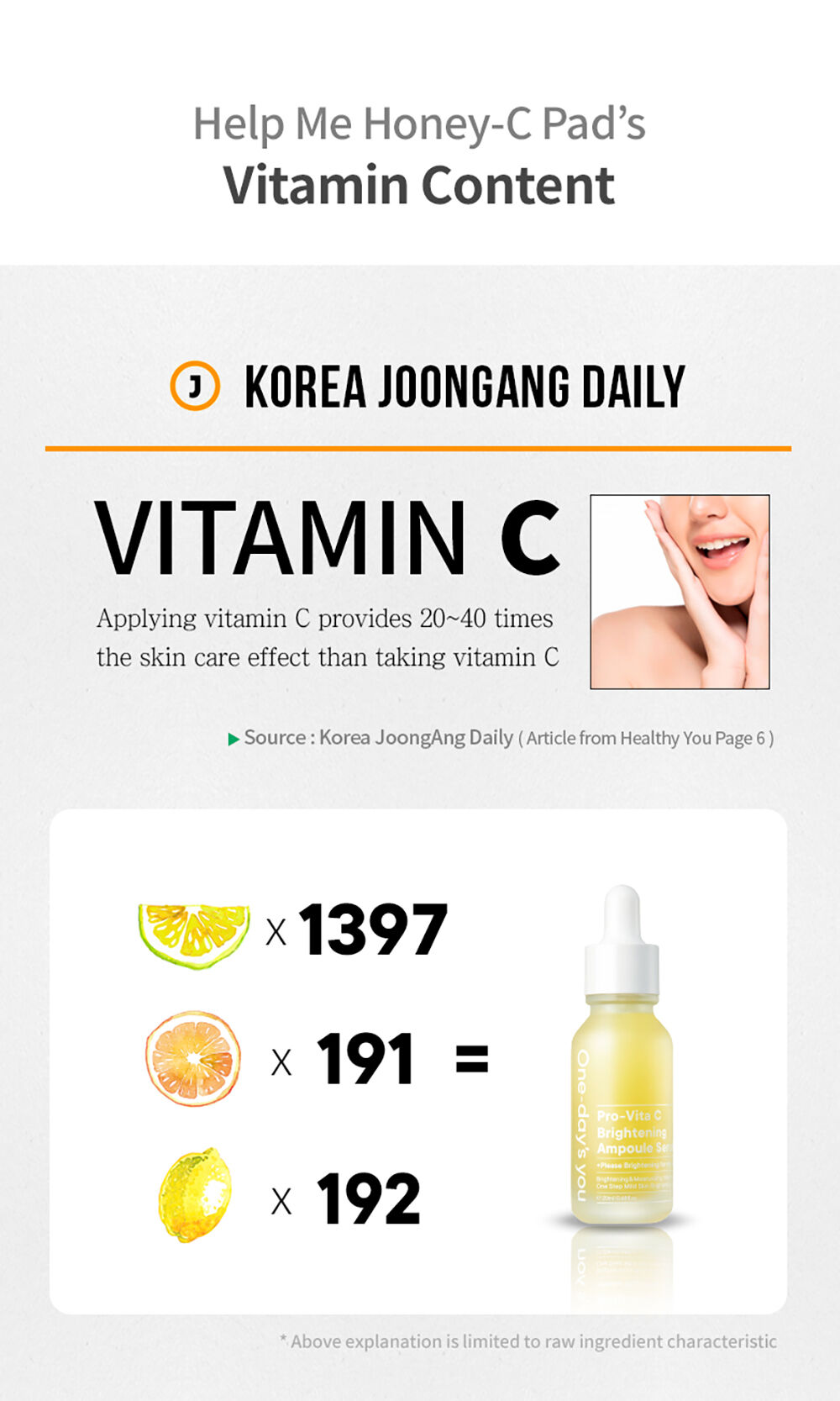 One-day's you Pro-Vita C Beightening Ampoule Serum 30 ml.