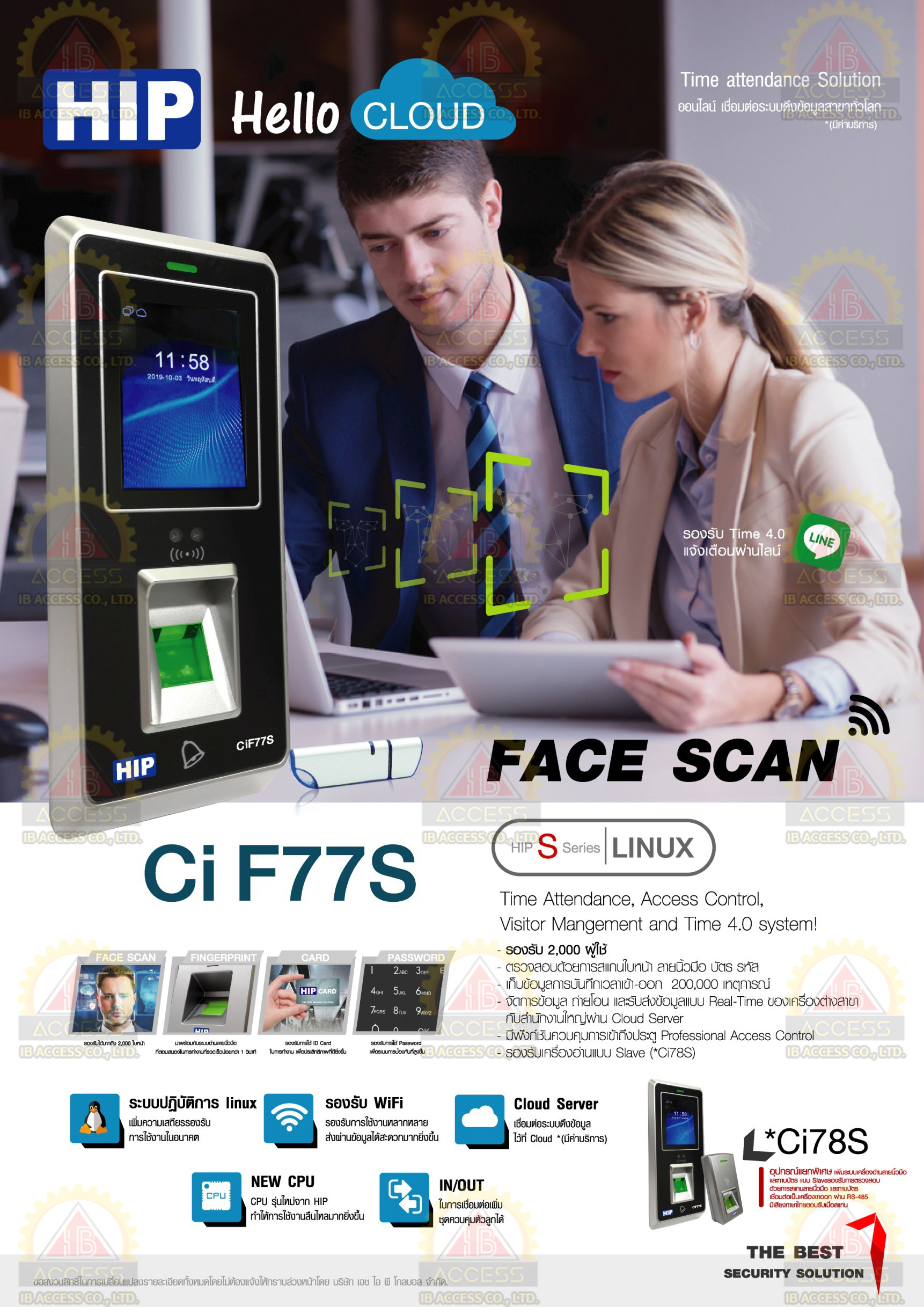 ิเครื่องสแกนใบหน้า HIP Face Scan CiF77S