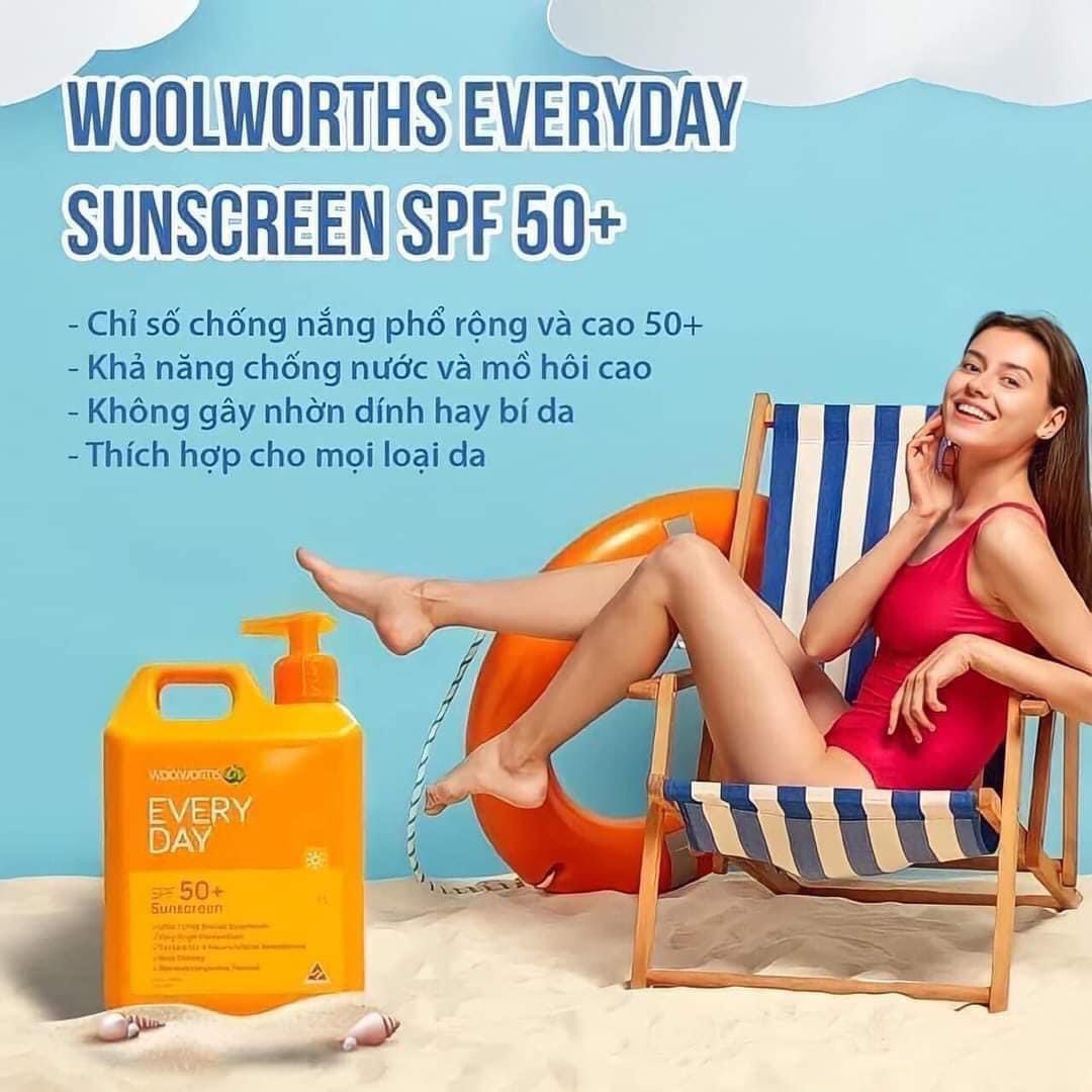 Woolworths Everyday Sunscreen Spf 50+ 1000 ml.