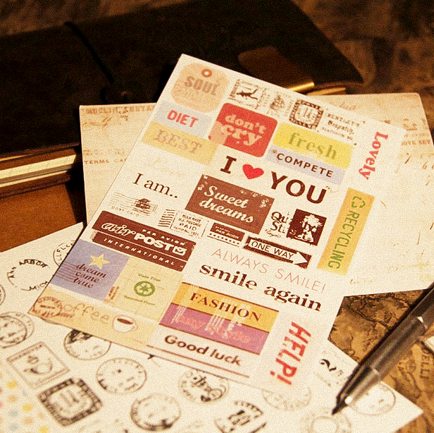 ⭐สติกเกอร์⭐สติกเกอร์โปสการ์ดแสตมป์วินเทจ📌(แพ็ค 6 แผ่น)✔️พร้อมส่ง Ohwowshop สติ๊กเกอร์ สวยงาม ราคาถูก สติกเกอร์