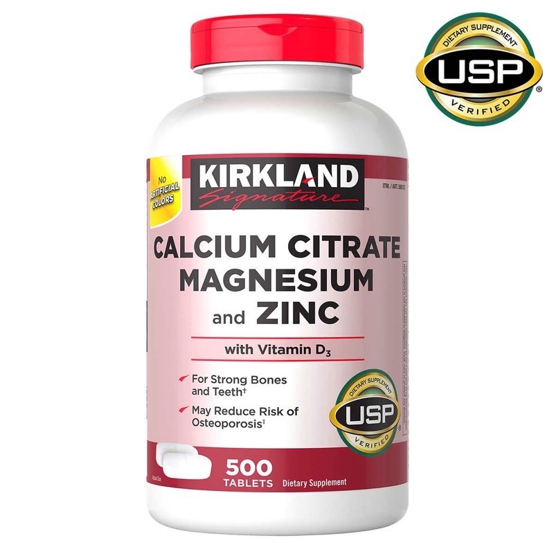 Kirkland Signature Calcium Citrate Magnesium and Zinc (500 Tablets)