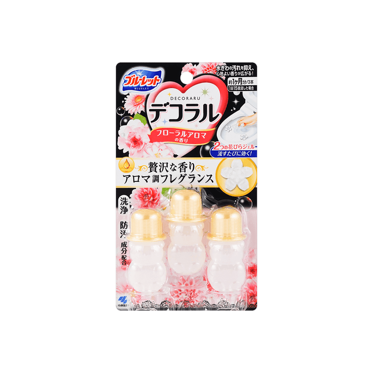 Kobayashi Bluelet Toilet Bowl Cleaner 7.5 g. x 3 ชิ้น #Floral Aroma
