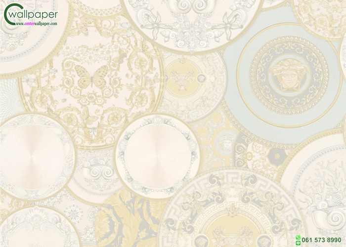 versace wallpaper หลุยส์ลายจานฟ้า ครีม
