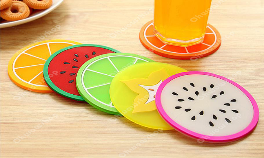 แผ่นรองแก้วลายผลไม้ [คละลาย] 4 บาท Ohwowshop