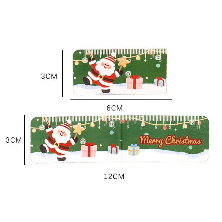 🎄📏ไม้บรรทัดพับแม่เหล็กคริสต์มาส⛄11ซม. ลายน่ารักใช้งานสะดวก เหมาะเป็นของขวัญปีใหม่ 🎁✨Merry Christmas