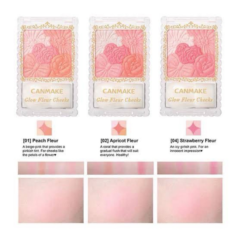 Canmake Glow Fleur Cheeks 6.3 g. #01 Peach Fleur