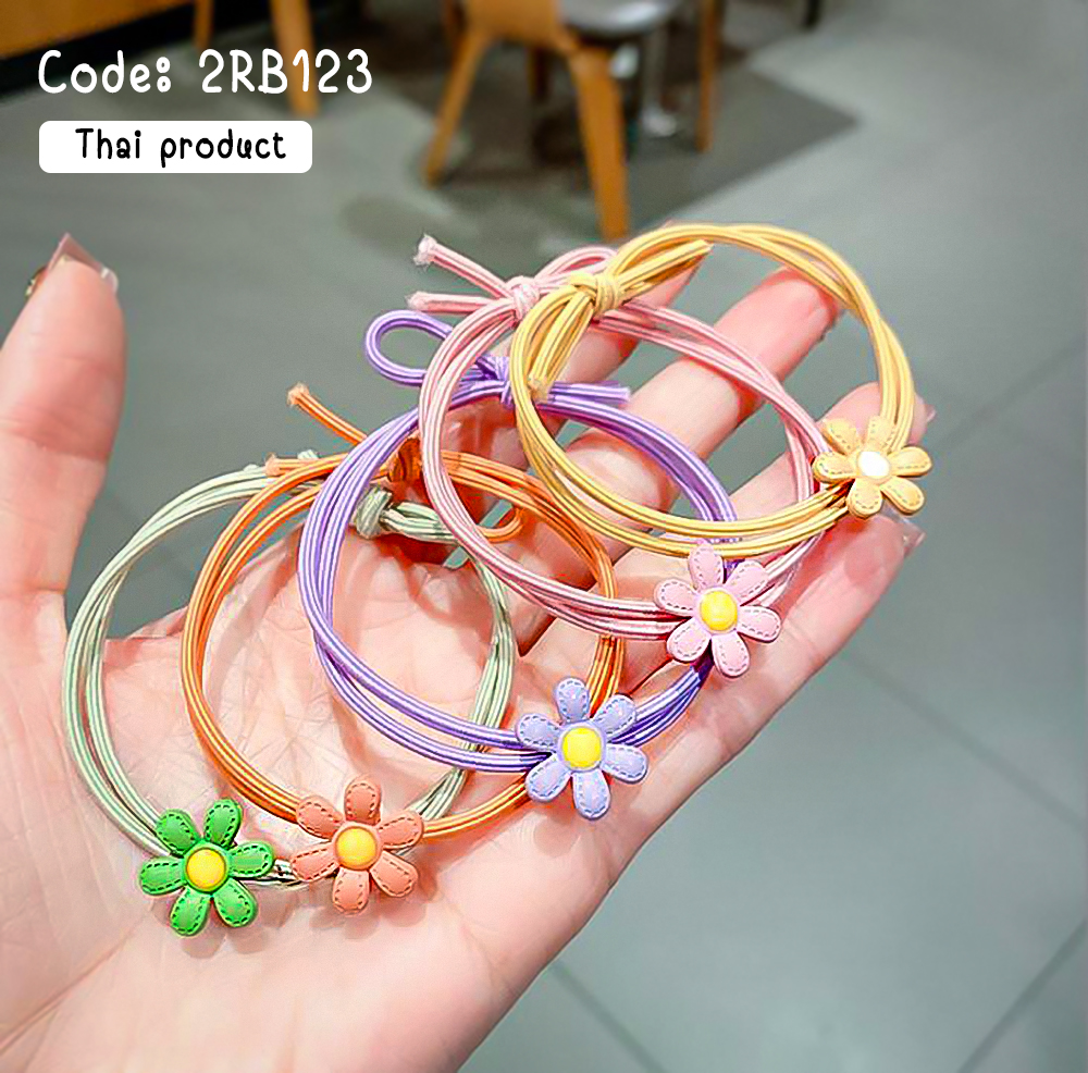 💐ยางยืดรัดผมดอกไม้พลาสติกหลากสี ชิ้นละ 2 บาท( คละสี )✔️พร้อมส่ง Ohwowshop ยางยืด ยางมัดผม ยางยืดรัดผมเกาหลี ยางรัดผม สำเนา