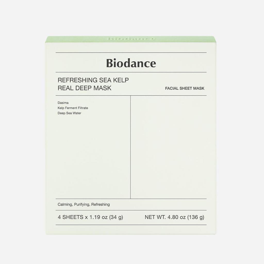 Biodance Refreshing Sea Kelp Real Deep Mask 34 g. (1 กล่อง/บรรจุ 4 แผ่น)