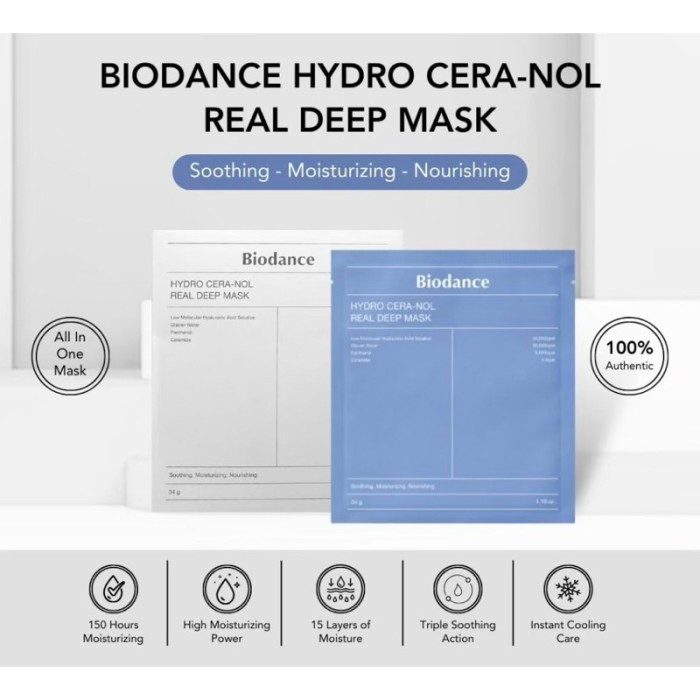 Biodance Hydro Cera-Nol Real Deep Mask 1 กล่อง/4 แผ่น