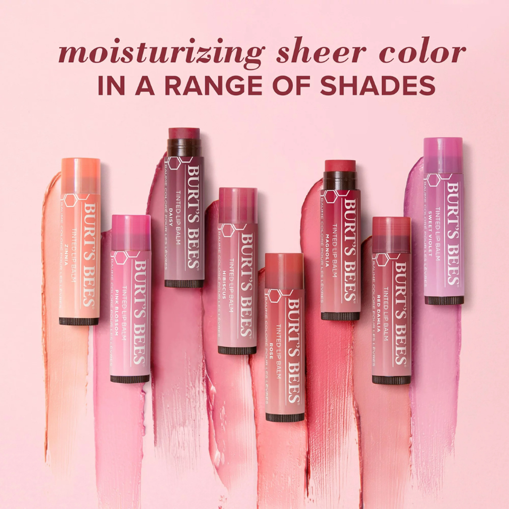 Burts Bees Natural Tinted Lip Balm 4.25 g. #Rose Set 1+1