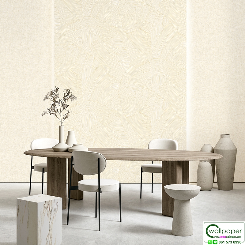 วอลเปเปอร์ลายผ้า สีครีมทอง No.52520-1