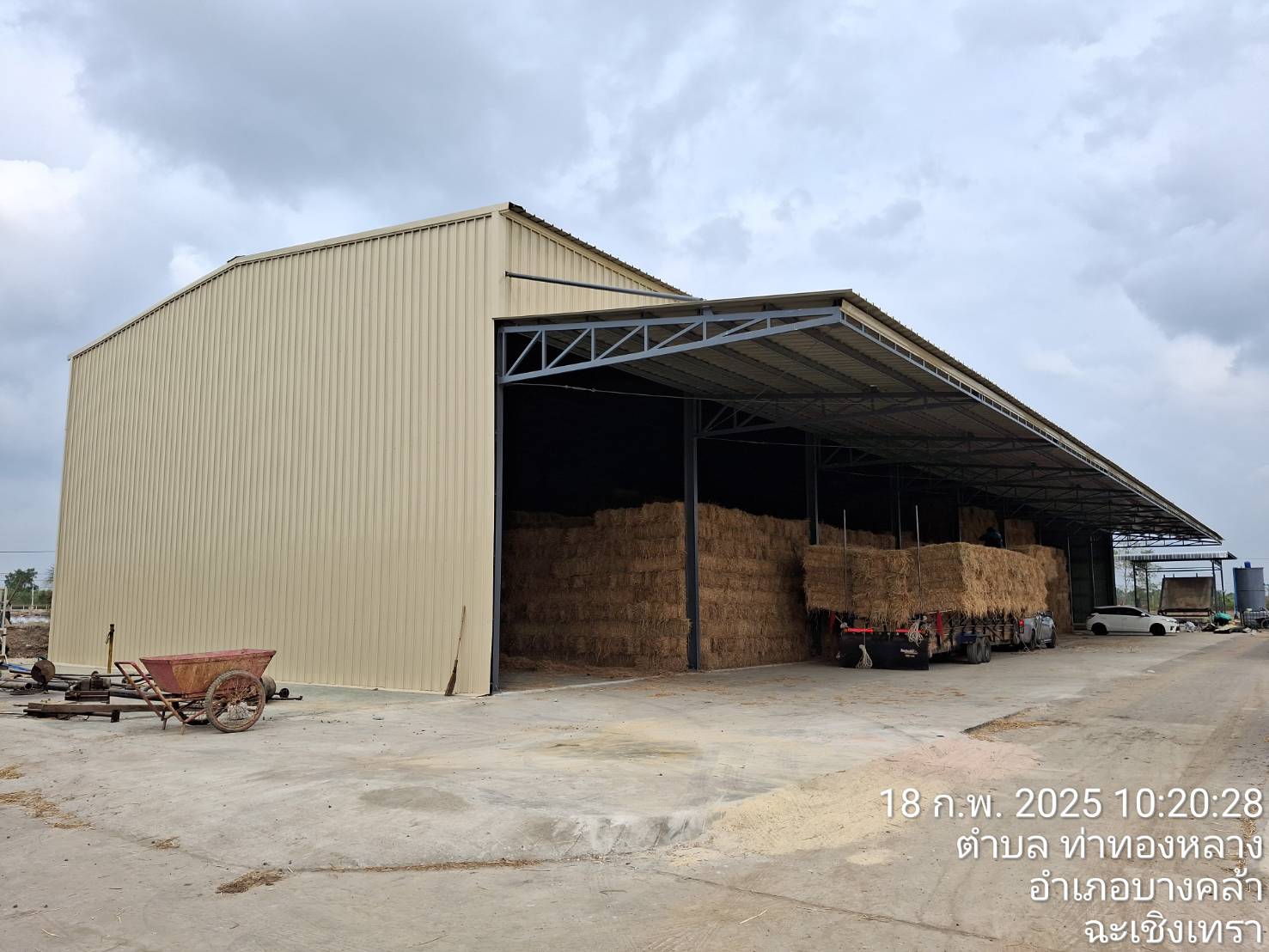 รับสร้างโกดังสำเร็จรูป HW-HC 15×54×7.8 m พร้อมกันสาด ยื่น 6 ม. ฉะเชิงเทรา
