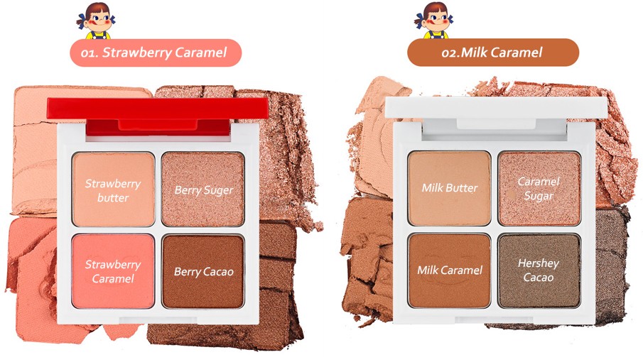 Holika Holika x Peko Chan Piece Matching 4 Shadow #02 Milk Caramel