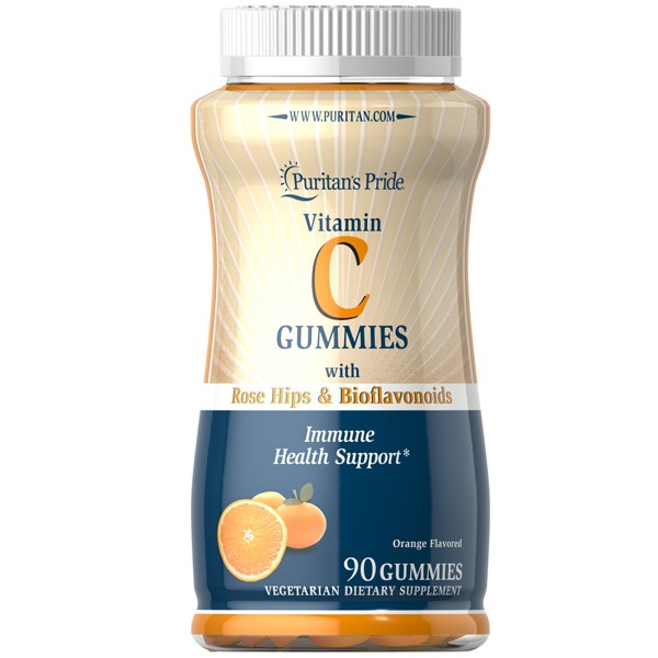 Puritan's Pride Vitamin C Gummies with Rose Hips & Bioflavonoids 90 เม็ด