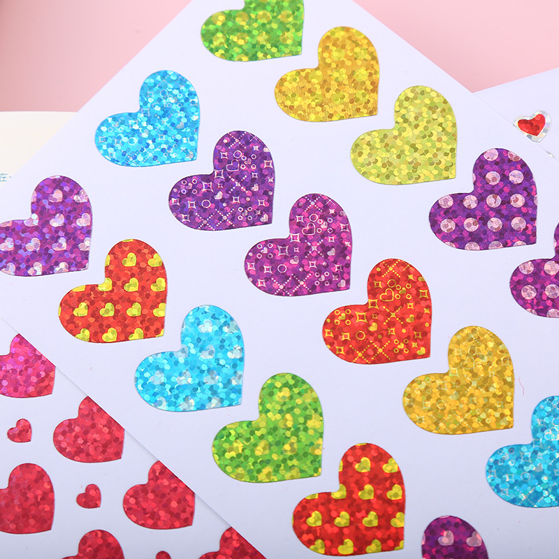 🌟1แพ็คมี 10แผ่น🩷สติกเกอร์🌟วิบวับ💛สติกเกอร์หัวใจ📌เลือกแบบ✔️พร้อมส่งในไทย sticker DIY ของปัจฉิม วาเลนไทน์