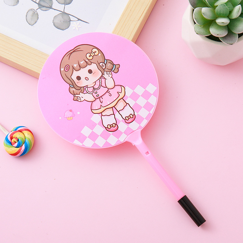 🌈ปากกาพัดลูกลื่น🌈สาวน้อยยิ้มแย้ม ไส้สีน้ำเงิน 0.5✅พร้อมส่งในไทย ปากกา เครื่องเขียน ลูกลื่น