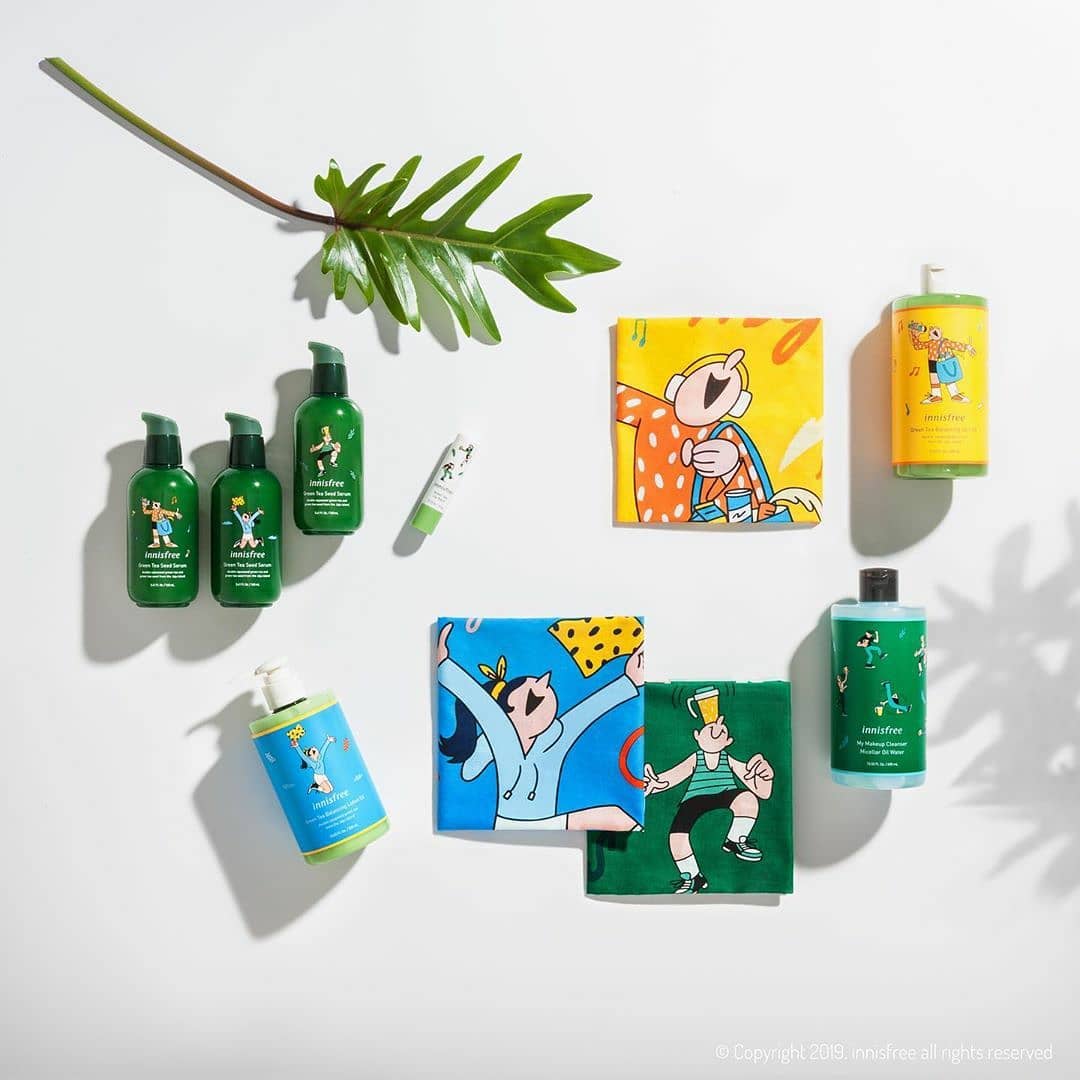Innisfree The Green Tea Seed Serum 160 ml. Limited Edtion Eco Hankie 2019