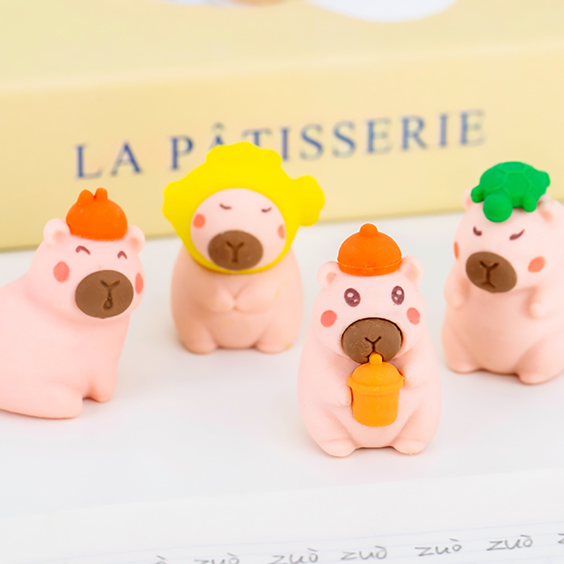 🐹ยางลบรูปทรงคาปิบาร่า🐹ยางลบดีไซน์พิเศษ ใช้งานได้จริง ลบสะอาด📌สุ่มคละลาย✅พร้อมส่งในไทย มีซองพลาสติกใส่ทุกชิ้น