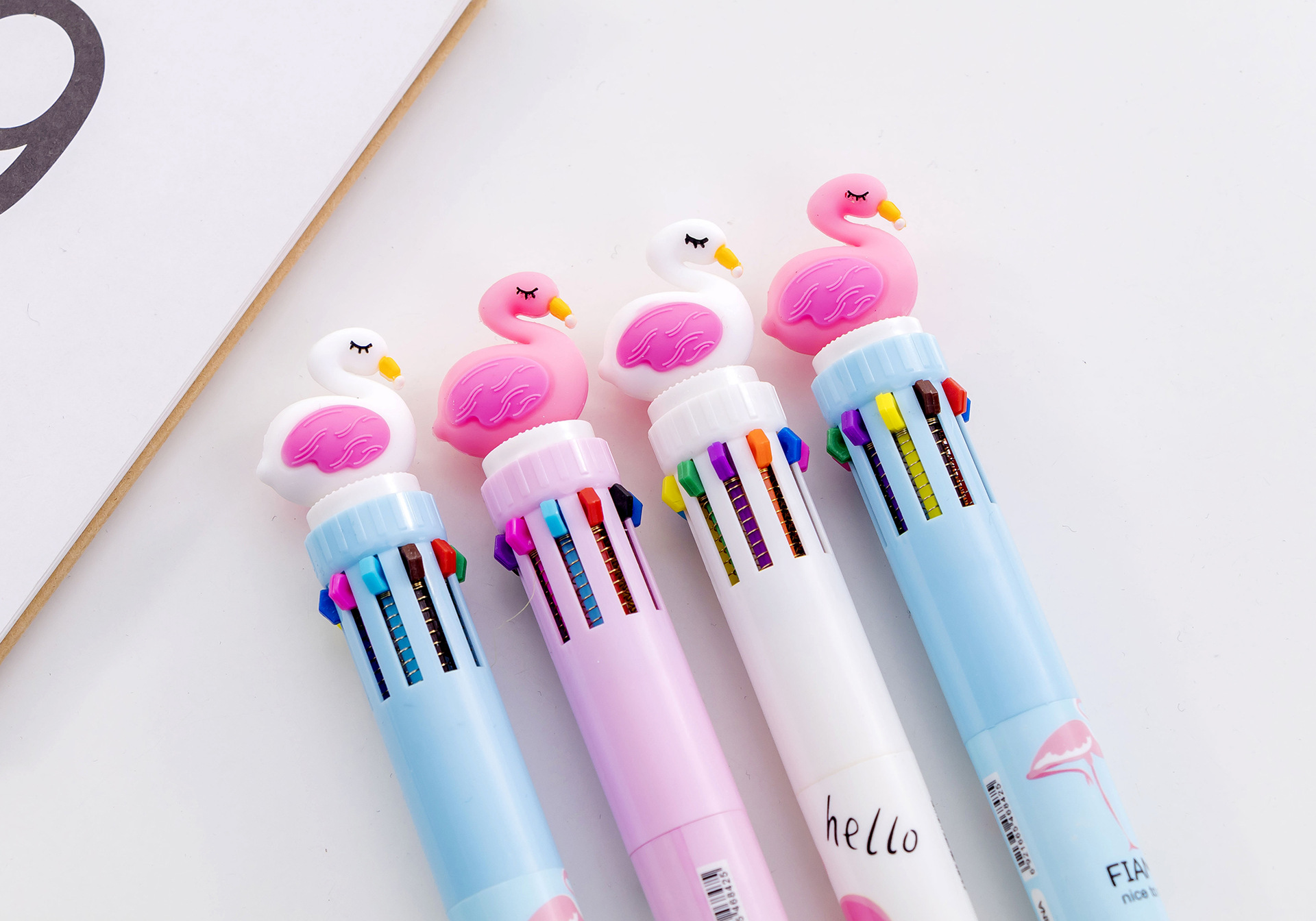 ปากกา 10สี นกฟลามิงโก ชิ้นละ 11 บาท ✔️พร้อมส่ง (🎲สุ่มลาย) Ohwowshop