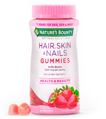 Nature's Bounty Optimal Solutions Hair Skin & Nails Gummies #Strawberry Flavored 80 Gummies